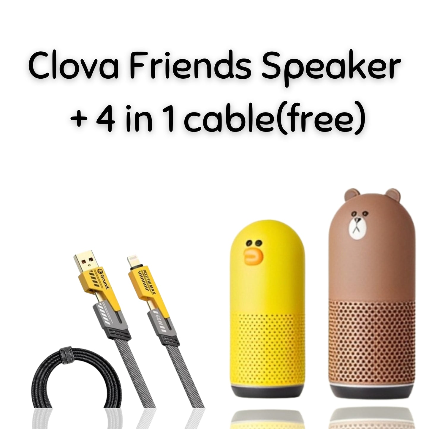 LG Clova Friends branded Speaker + free 4 in 1 Cable